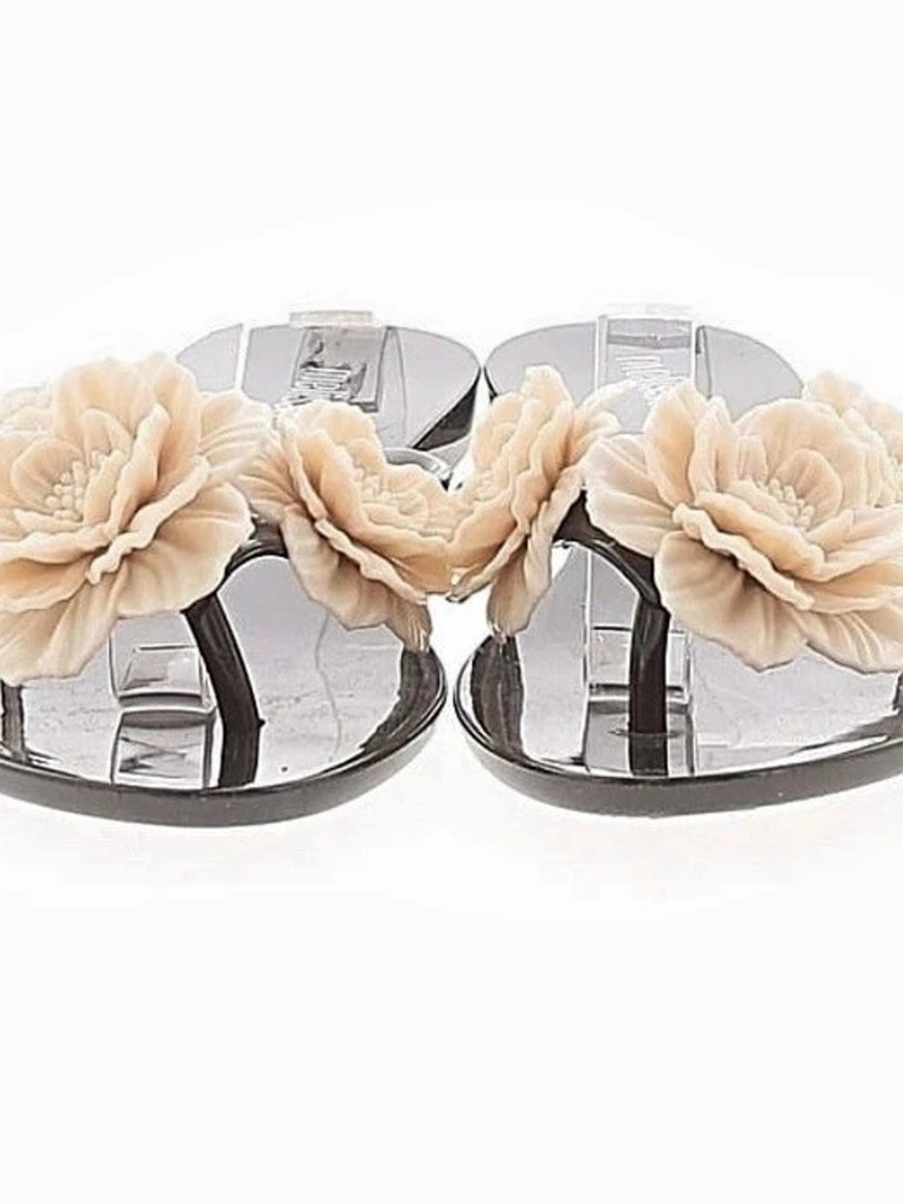 Melissa Harmonic Petals Flip Flop Floral Sandals Black & Pink